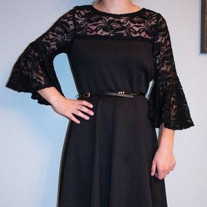 Formal Short Black Dress with Sleeves